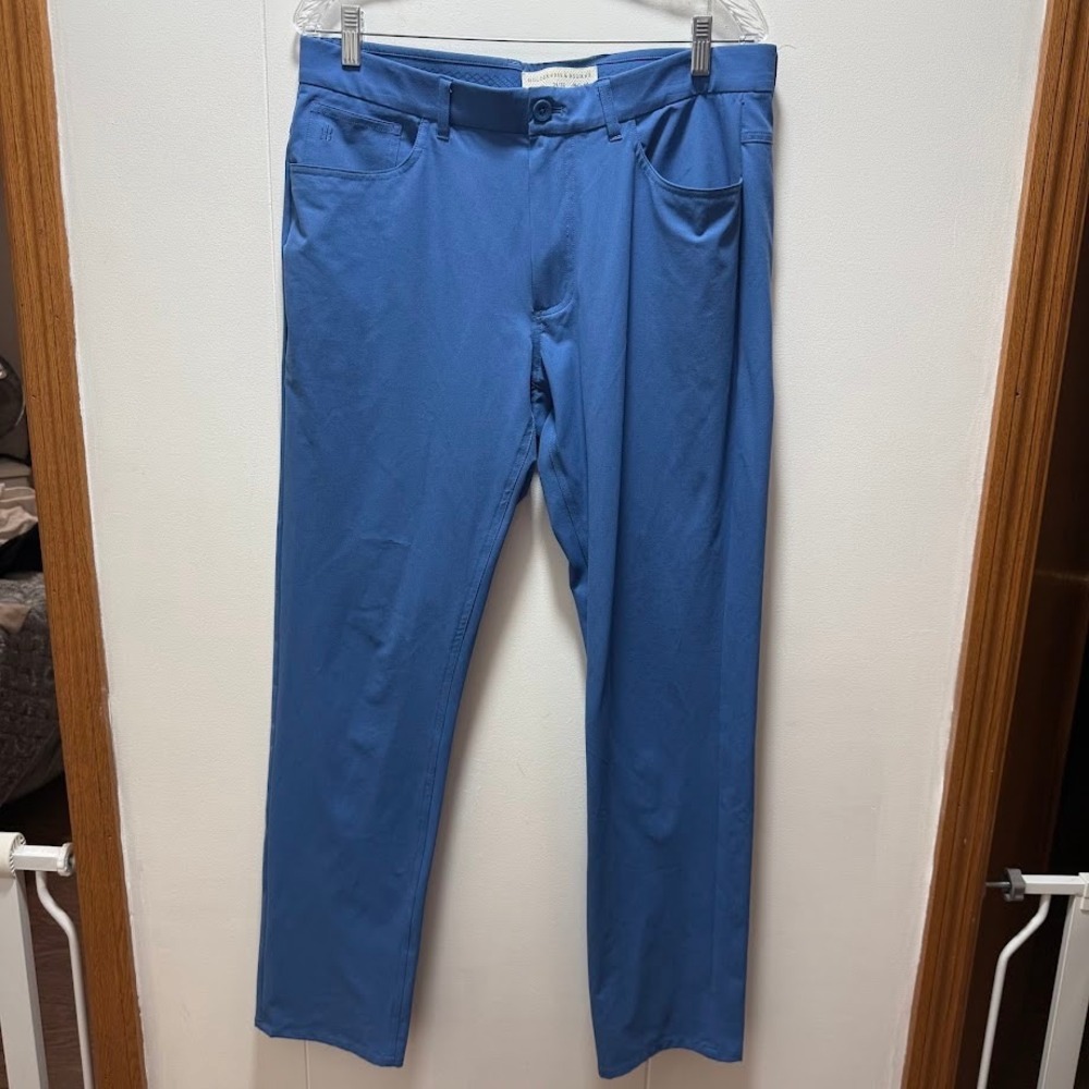 Holderness & Bourne Mens Tailored Fit Golf Pants Blue 34/32 Tech Performance